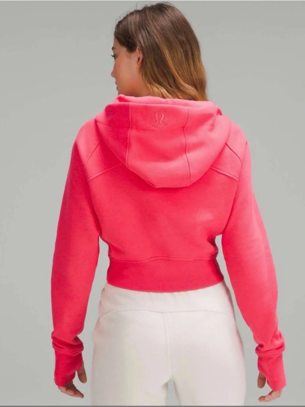 lululemon athletica scuba full zip Cropped lip gloss pink Hoodie - Picture 2 of 6